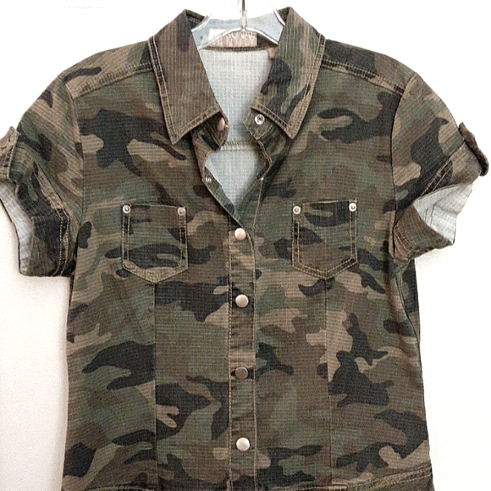 VINTAGE * Short Sleeve Camouflage Dress